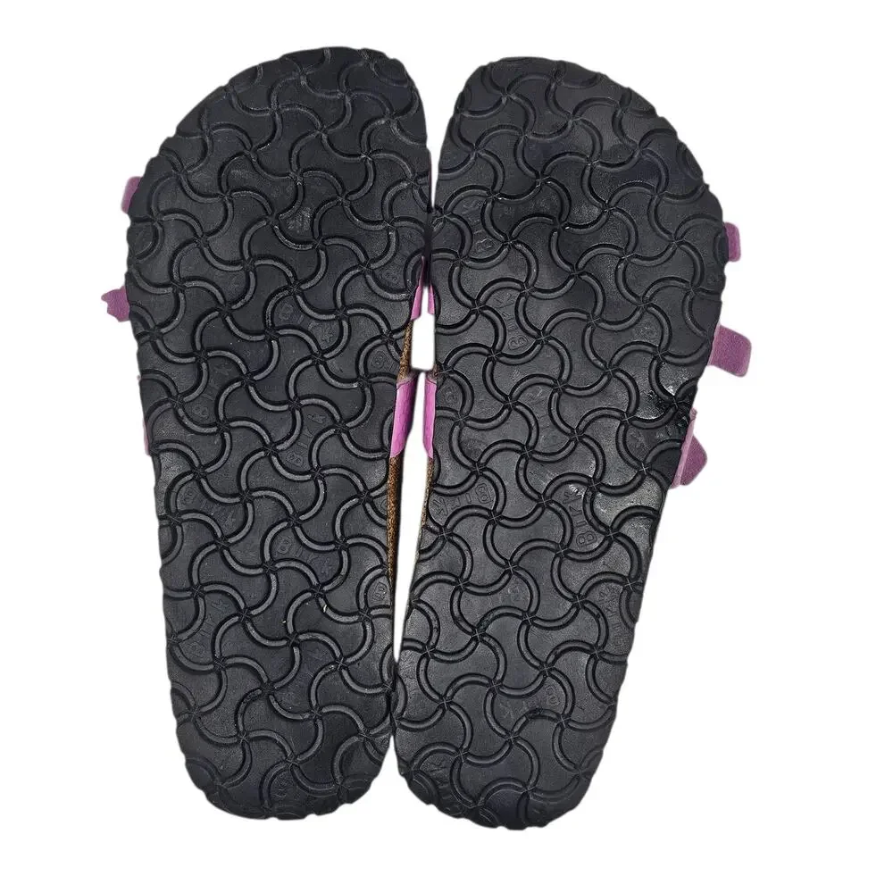 Birki's Three-Strap Sandals Pink Hammered Leather EU 37 | US 6-6.5